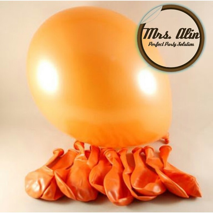 Balon Metalik Orange / Balon Ulang Tahun / Balon Ultah