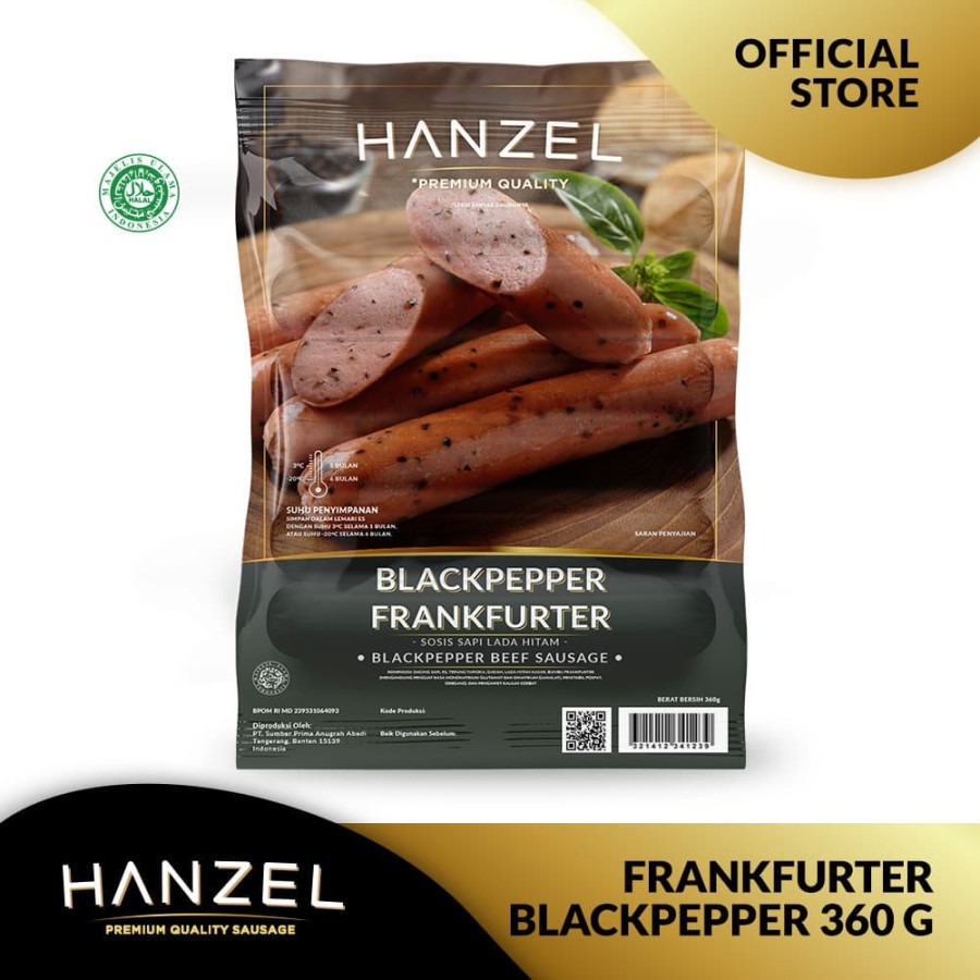

Sosis Hanzel Frankfurter Blackpepper 360gr