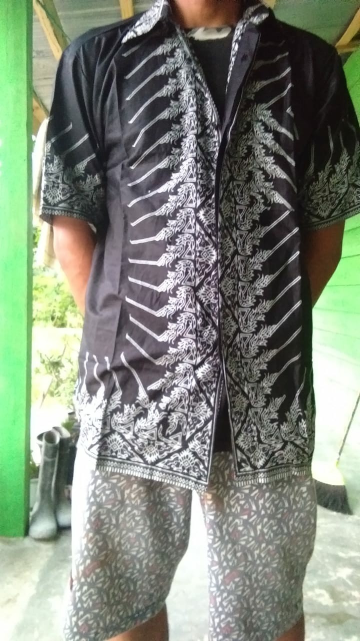 Grosir Batik - Couple Sarimbit Batik Gamis Cardi Modang Abu