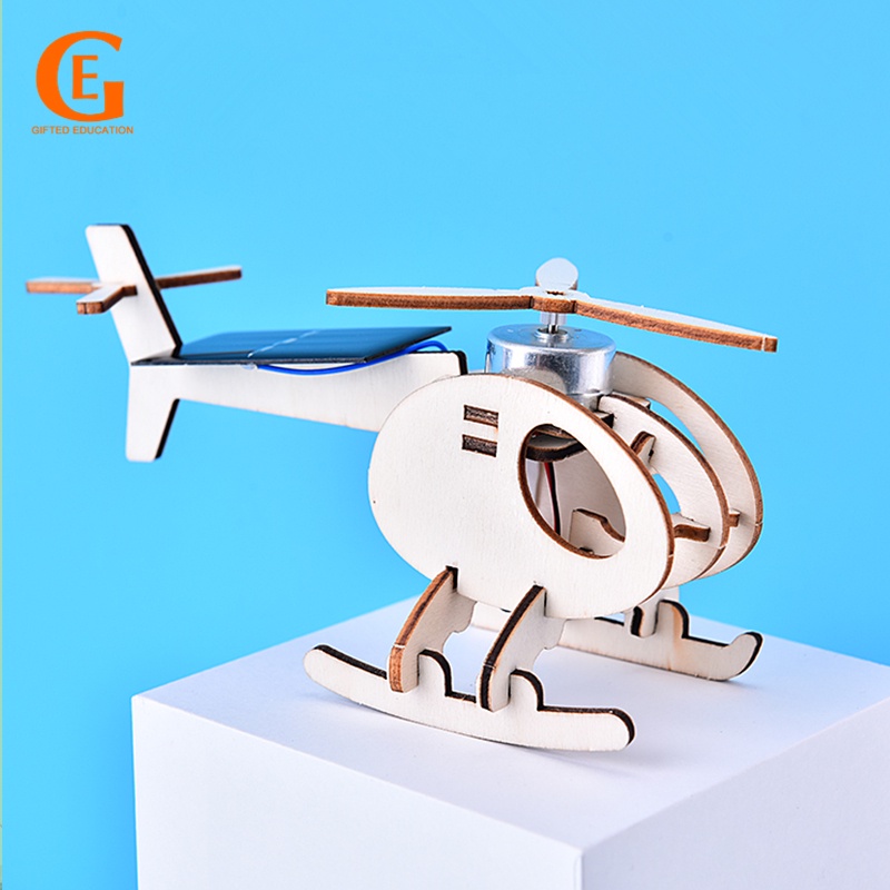 Mainan Rakitan Puzzle Helikopter Tenaga Surya DIY Untuk Edukasi Anak