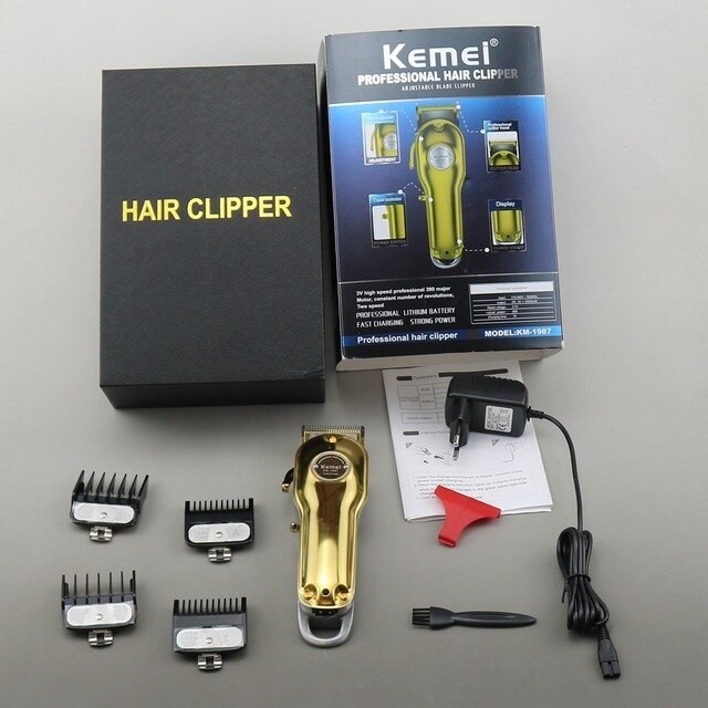 KEMEI KM-1987 - Rechargeable Professional Metal Electric Hair Clipper - Alat Cukur Rambut Elektrik