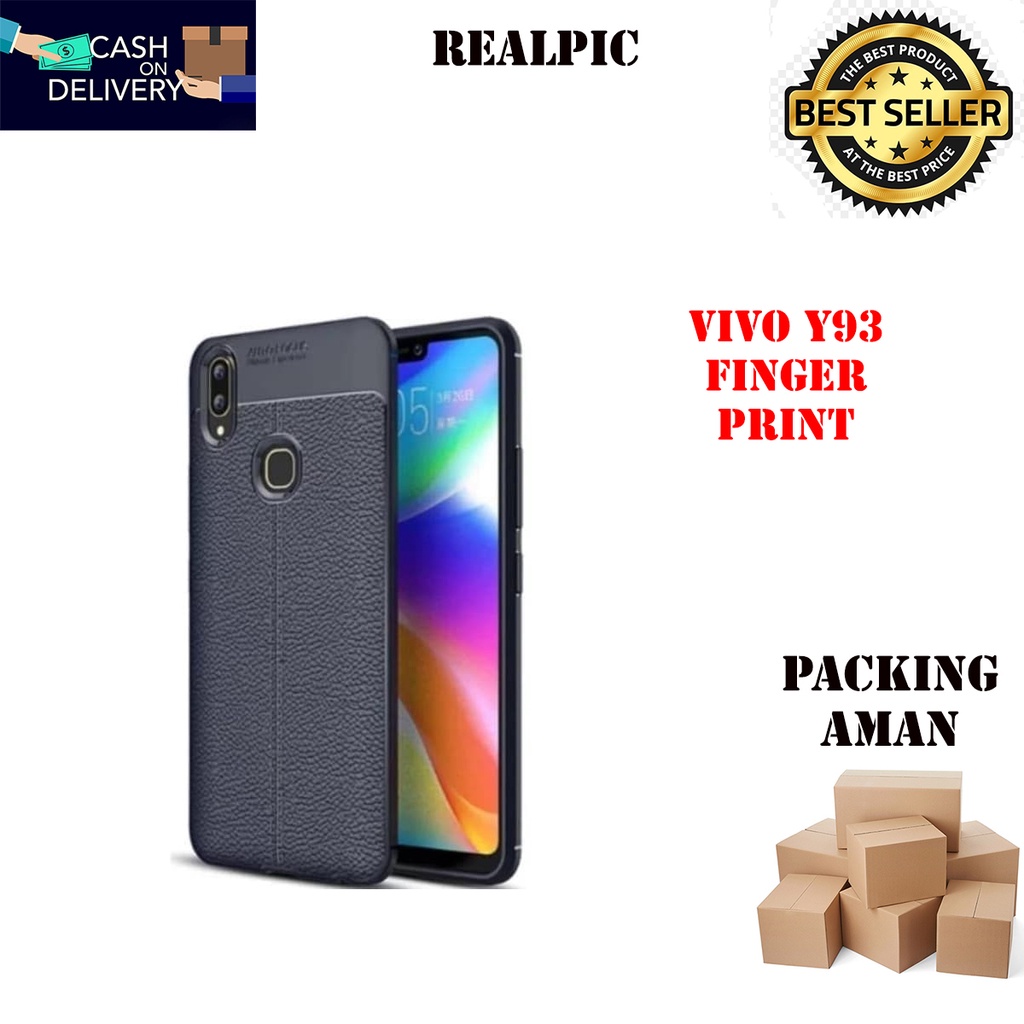 Case Auto Focus Vivo Y93 Finger Print Leather Experience SoftCase Slim Ultimate / Casing Kulit