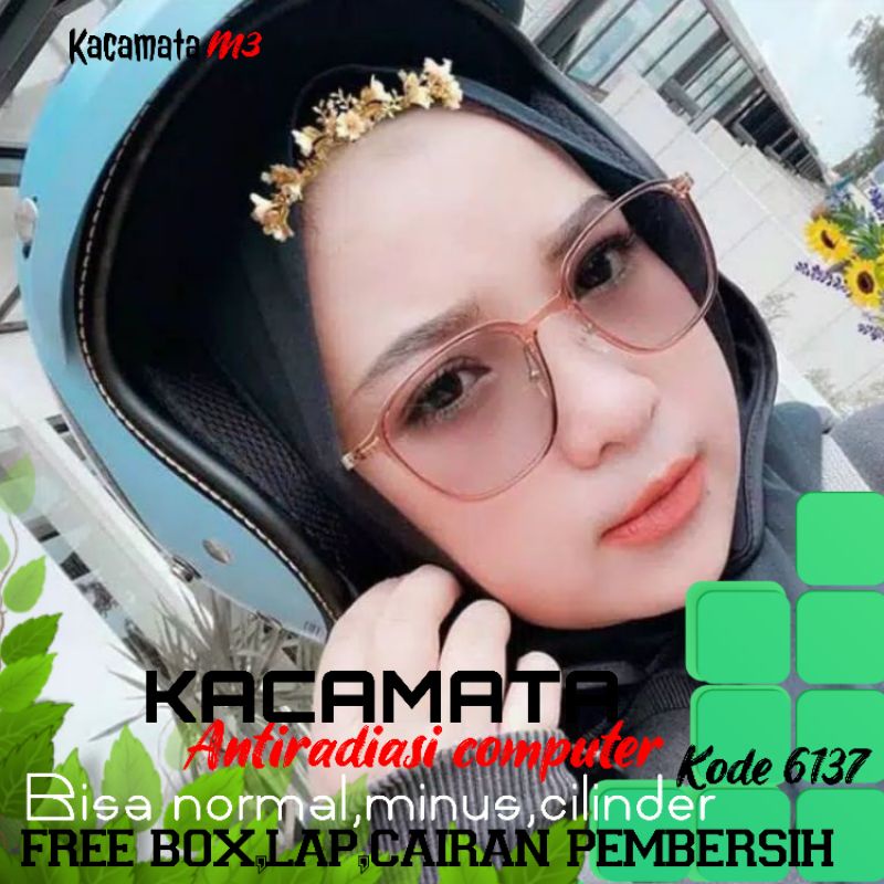 kacamata lensa antiradiasi computer tv hp laptop bisa normal minus plus cilinder tergantung permintaan sampai minus 5 cyl 2 harga masih sama tulis saja pesanan kaka di catatan saat order free box lap cairan pembersih kode 6137 size 51-19-145