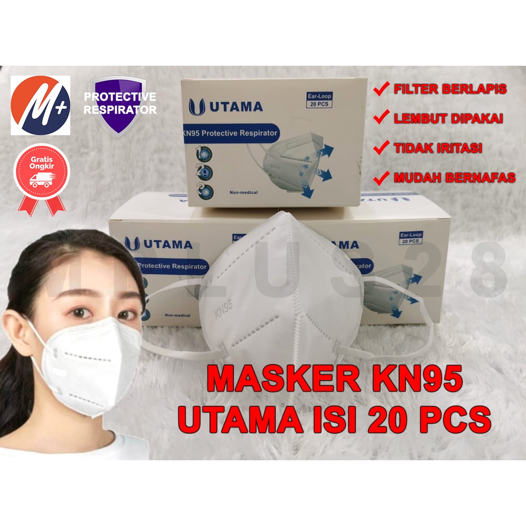 Masker KN95 Utama Isi 20 Piece Protective Respirator / Masker Kesehatan