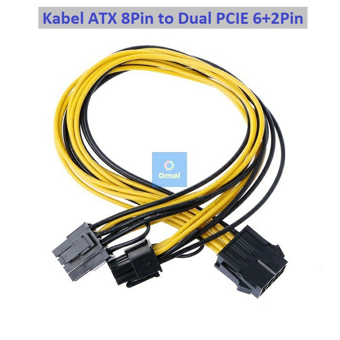 Kabel ATX 8pin Female to Dual 8pin 6+2 Female VGA PSU Power PCIE