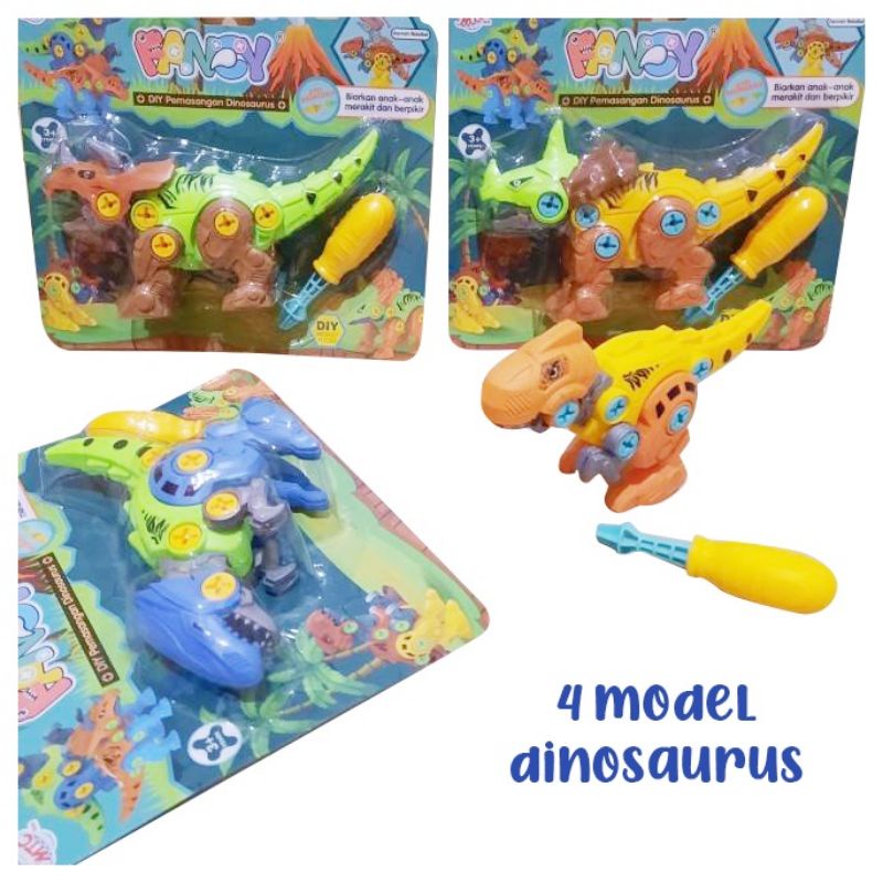 4D Puzzle Dino Asembly Obeng DIY Dinosaurus Bongkar Pasang Puzzle Mainan Dinosaurus Puzzle Dino