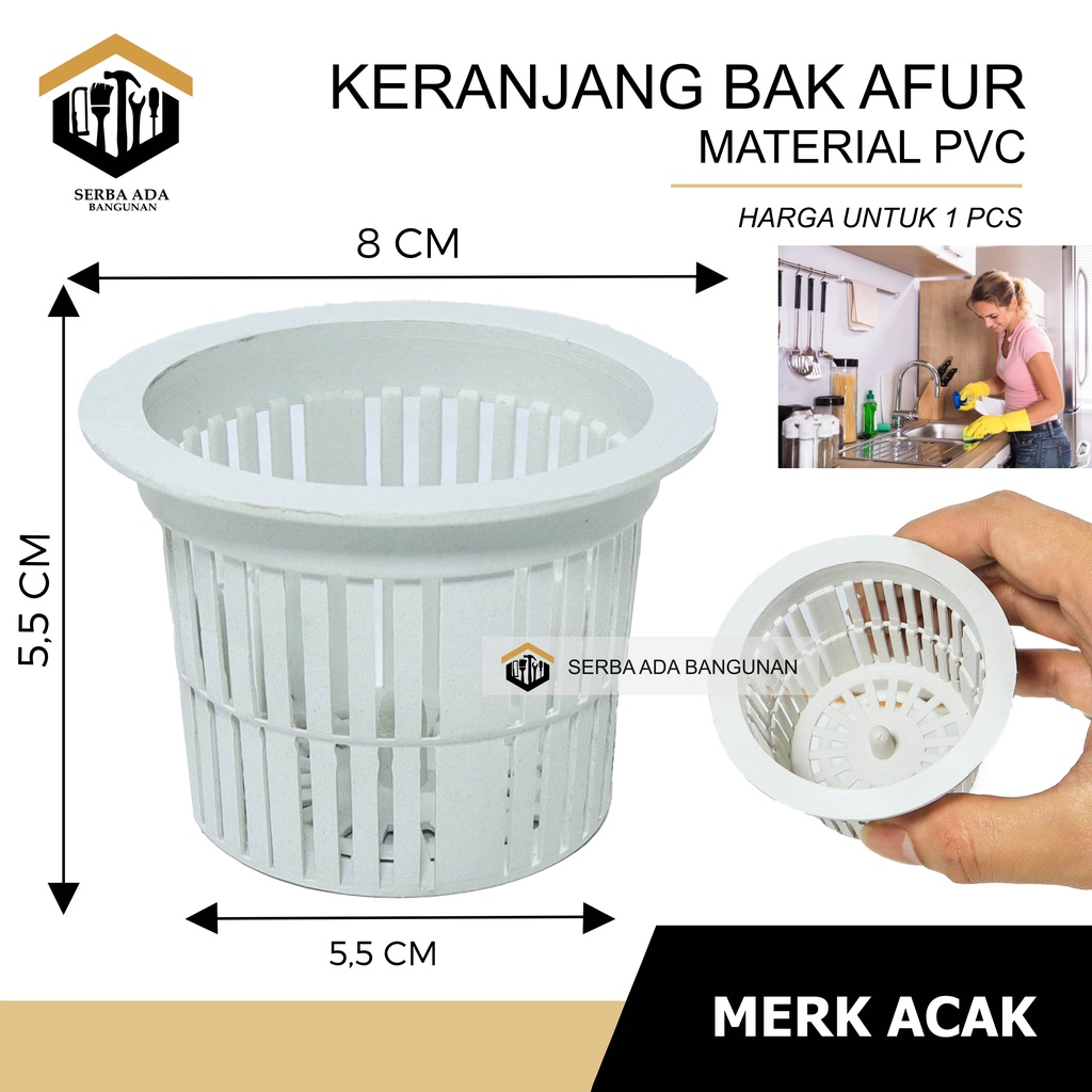 SARINGAN AFUR PVC &amp; STAINLESS SUS 304 / KERANJANG BAK CUCI PIRING WASTAFEL FILTER KOTORAN SAMPAH