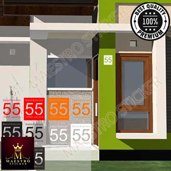 

Wall Sticker Nomor Rumah 30x30 Cutting Sticker Custom Jalan Kode Pos