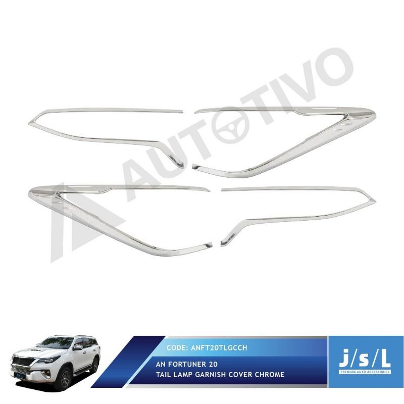 garnish lampu belakang all new Fortuner 2020 hitam Chrome jsl