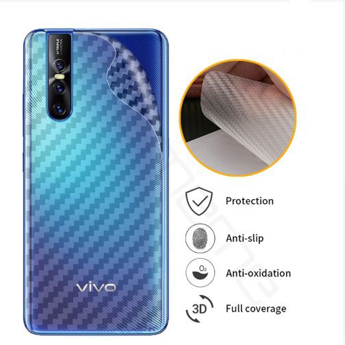 Vivo V15 / V15 Pro Skin Carbon Back Garskin Anti Gores Belakang