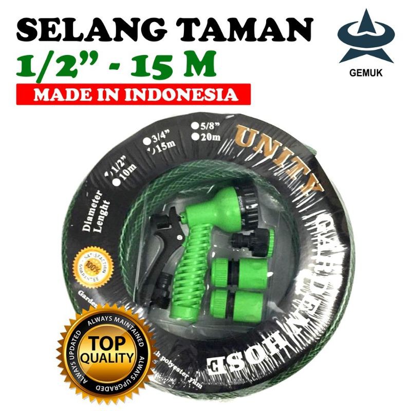 SELANG AIR DAN KERAN KRAN PAKETAN WATER GUN 7 FUNGSI SELANG 1/2&quot; 7M &amp; 15M