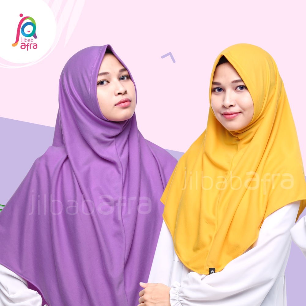 Jilbab Syifa Size M - Bergo Syiria Non Pet Jilbab Afra (Arfa) - Hijab Instan Bahan Kaos, Adem, Lembut &amp; Nyaman