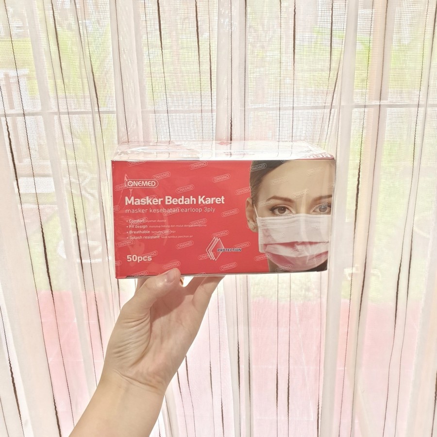 Masker medis onemed pink / masker medis pink onemed