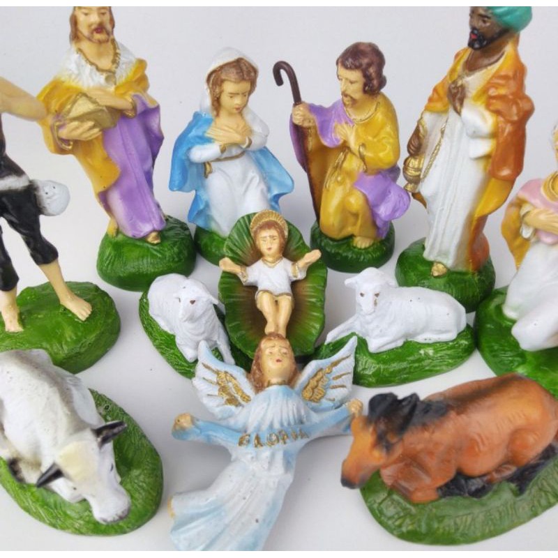 Set Patung Natal 12cm Bayi Yesus Maria Yosef Kandang Ternak Kado Hadiah Hiasan Rohani Christmas Gift