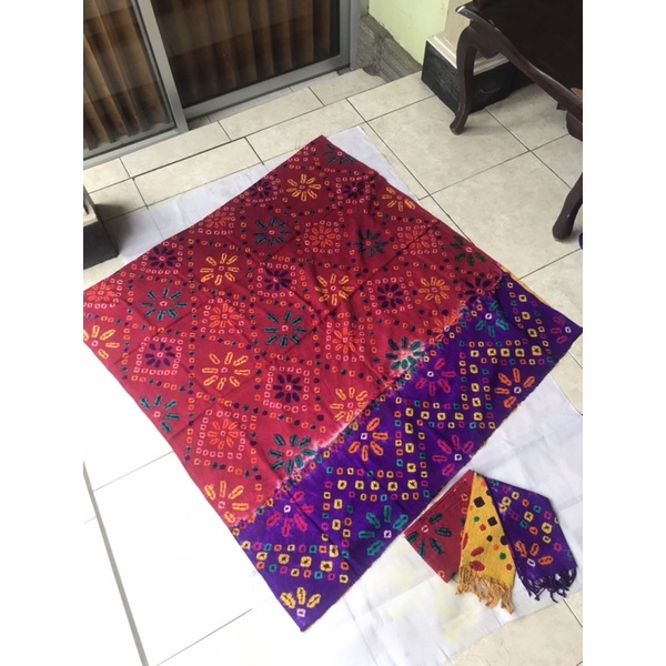 Jumputan Sutra Mastuli Singaraja Tumpal 2 Warna ORI