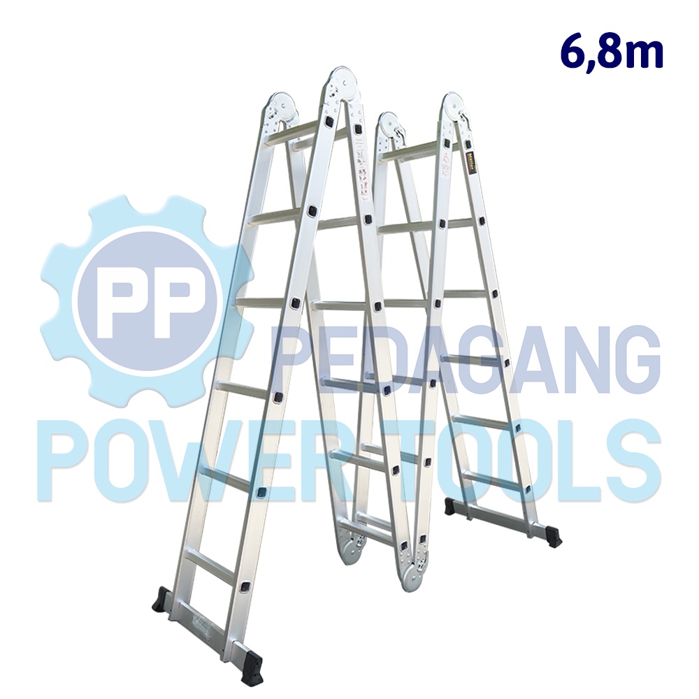 TANGGA LIPAT A 6.8 METER MULTIFUNGSI ALUMINIUM DOUBLE LADDER 4 X 6