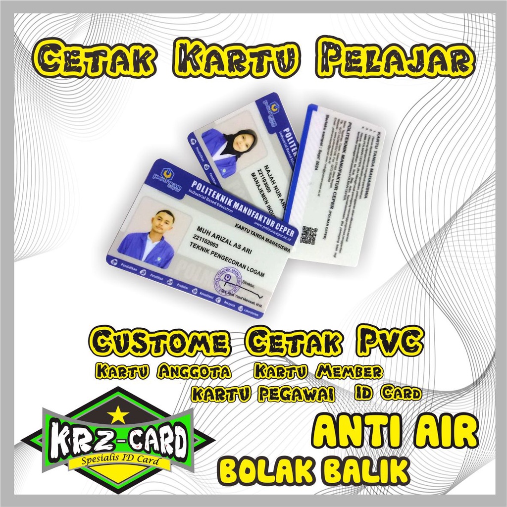 

kartu pelajar pvc