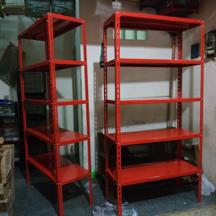 {kiranastore} Rak besi siku lubang / rak gudang / rak susun / rak besi bandung - Hitam Murah