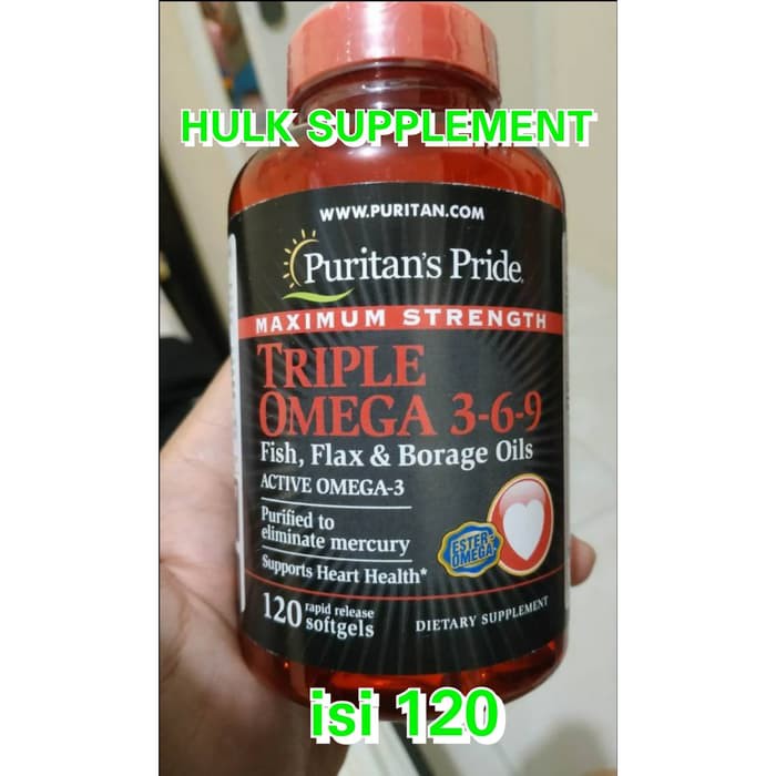 puritan puritan's pride triple omega 3 369 fish & flax oils 120 sg omg