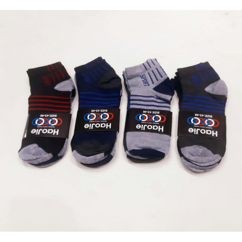 kaos kaki pendek import [ isi 3pcs ] kaos kaki motif bahan terylene adem dan lembut