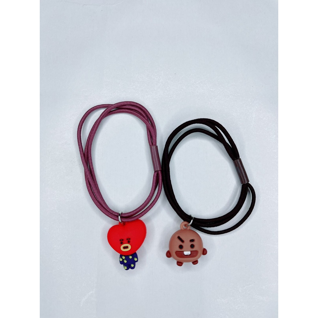 ikat rambut karakter bt21 / kunciran rambut bt21 12pcs