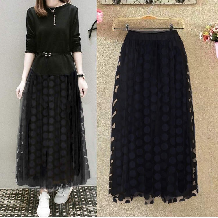 PELANGI RAINBOW MERAH KUNING HIJAU ROK BAWAHAN MURAH WQT/ Rok tutu black  polkadot