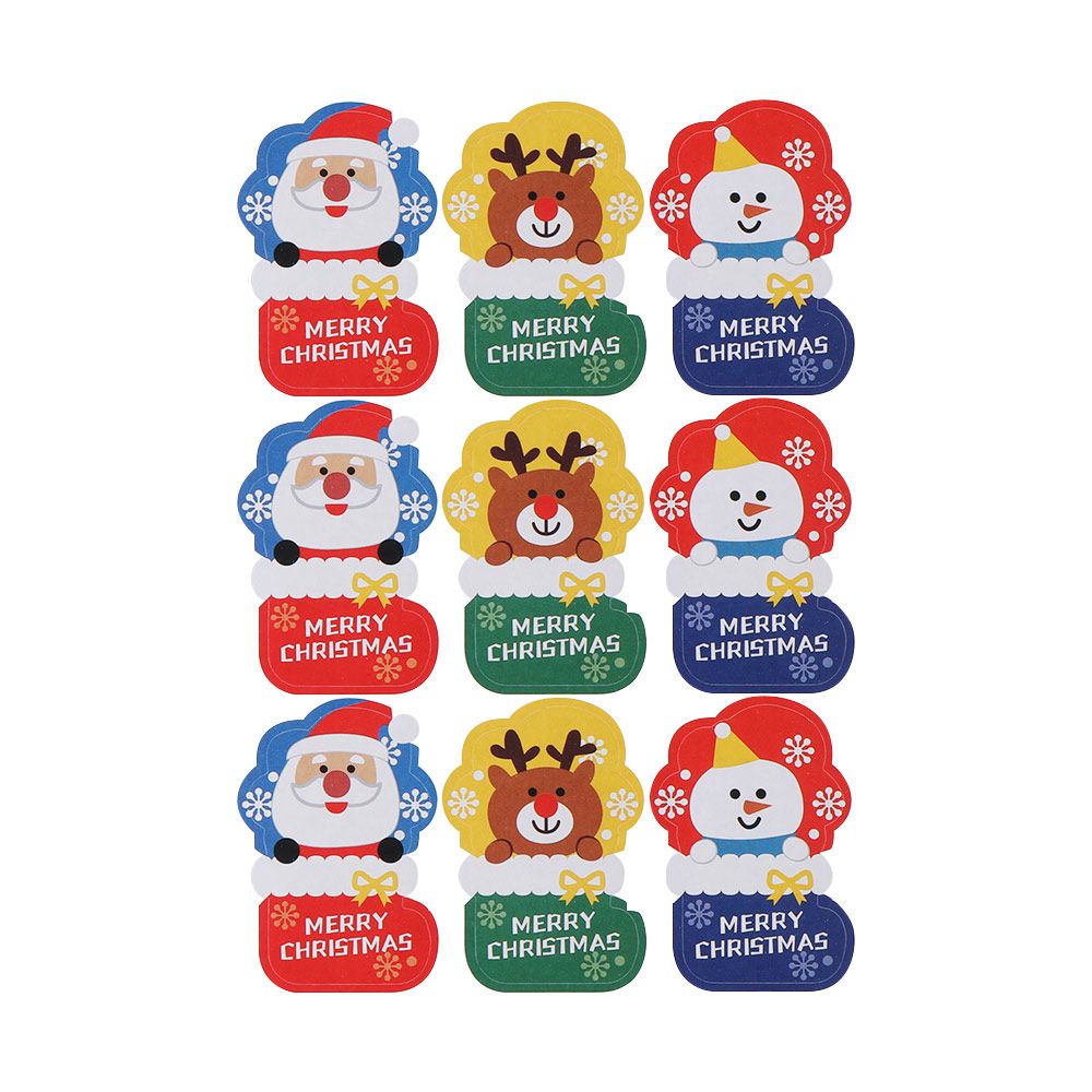 Wonderful Stiker Label Segel Kemasan Biskuit / Hadiah Motif Santa Claus Untuk Dekorasi Pesta Natal Diy