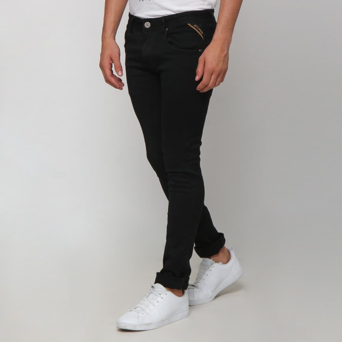 Boy London Celana Jeans Pria Original - Black Slim Fit - Hitam, 36