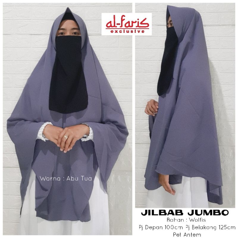 Jilbab Wolfis Super Jumbo pet antem syari jilbab instan