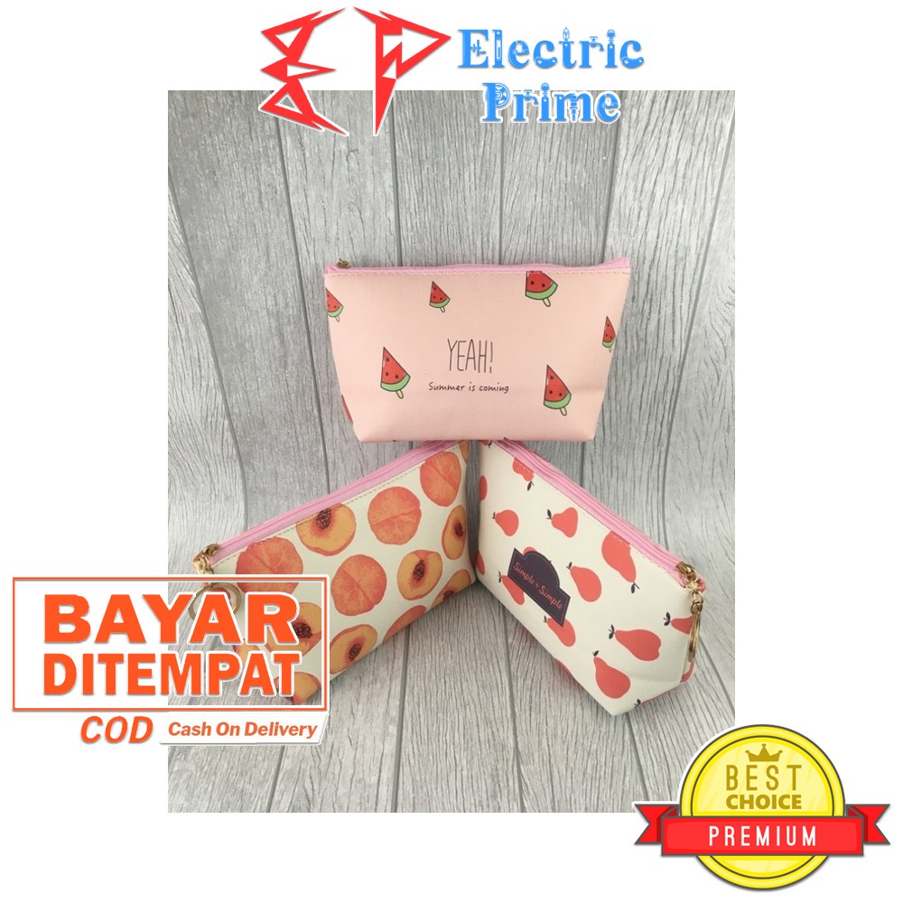 Tas Make Up Serbaguna Anti Air Pouch Penyimpanan Tas Make Up Unik Motif Buah 0011