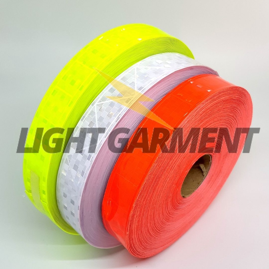 Pita PVC Scotchlite 2,5 cm per 1 meter / Skotlet Scotlight Reflektif Reflektor Motif Hologram Wearpack Safety