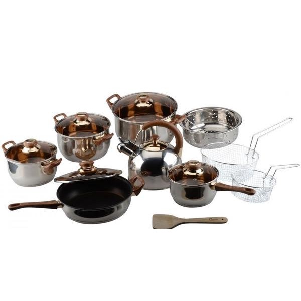 Oxone OX-988FSN Panci Set Stainless Steel , Jumbo Cookware Set (12+7Pcs)