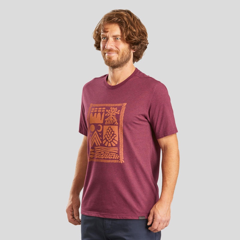 QUECHUA NH500 T-Shirt Kaos Hiking Pria Serap Keringat