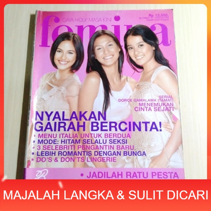 Majalah FEMINA No.7 Feb 2004 MARIANA DINA MARCELLA (RARE ITEM) Langka