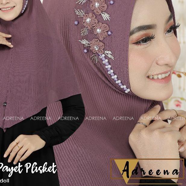 KERUDUNG INSTAN BERGO PET PLISKET PAYET/HIJAB BERGO PLISKET/BERGO MARYAM MODEL TERBARU/BERGO PET PLI