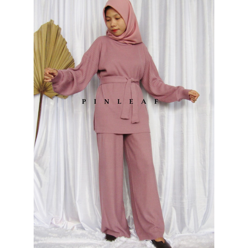 ONE SET-SETCEL KULOT + SWEATER BALON KNIT-5