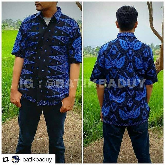 Promo stok terbatas Batik Baduy Banten Motif Tapak kebo gold/biru/merah - Pria
