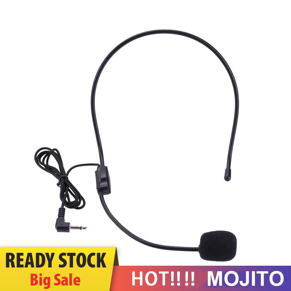 MOJITO Portable Lightweight Wired 3.5mm Plug Guide Lecture Speech Headset with Mic