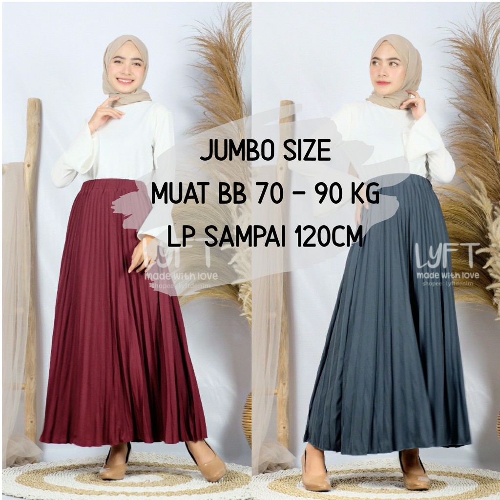  Rok  Plisket JUMBO SIZE MAYUNG Premium Quality Rok  Rempel 