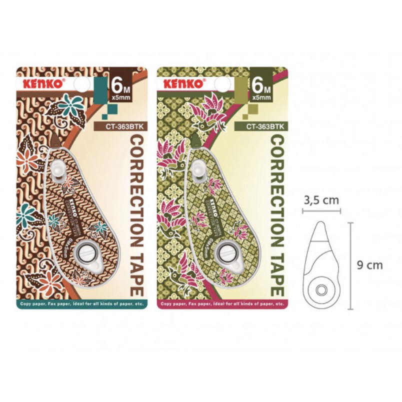 

CORRECTION TAPE KENKO CT 363BTK BATIK PITA KOREKSI 6mx5mm TIP EX KERTAS LUSIN ECER GROSIR MURAH