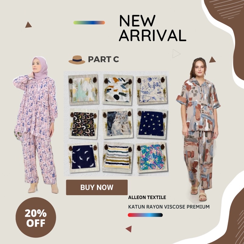 Kain Katun Rayon Motif Viscose Premium Uniqlo. Bahan Pajamas ( Harga 0,5 Meter)