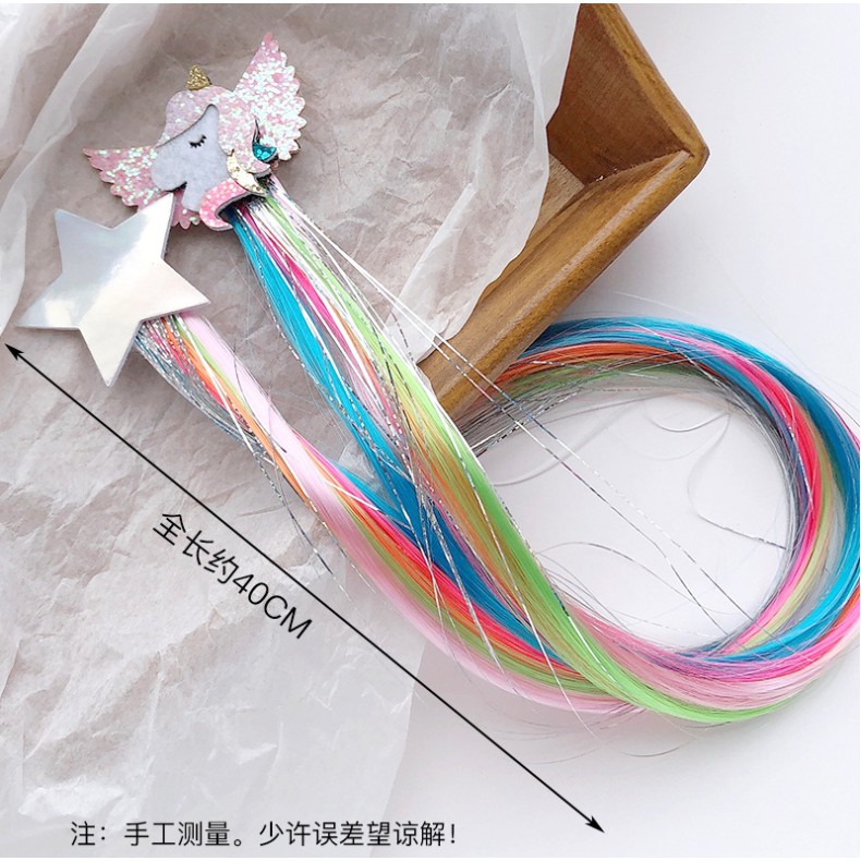 Jepit Rambut Unicorn Frozen Model Rambut Palsu Wig Anak Perempuan