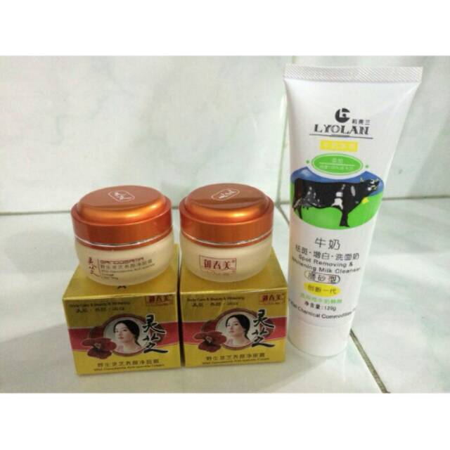 PAKET CREAM HERBAL CORDYCEPS YU CHUN MEI GOLD IMPORT DAN SABUN MILK LYOLAN