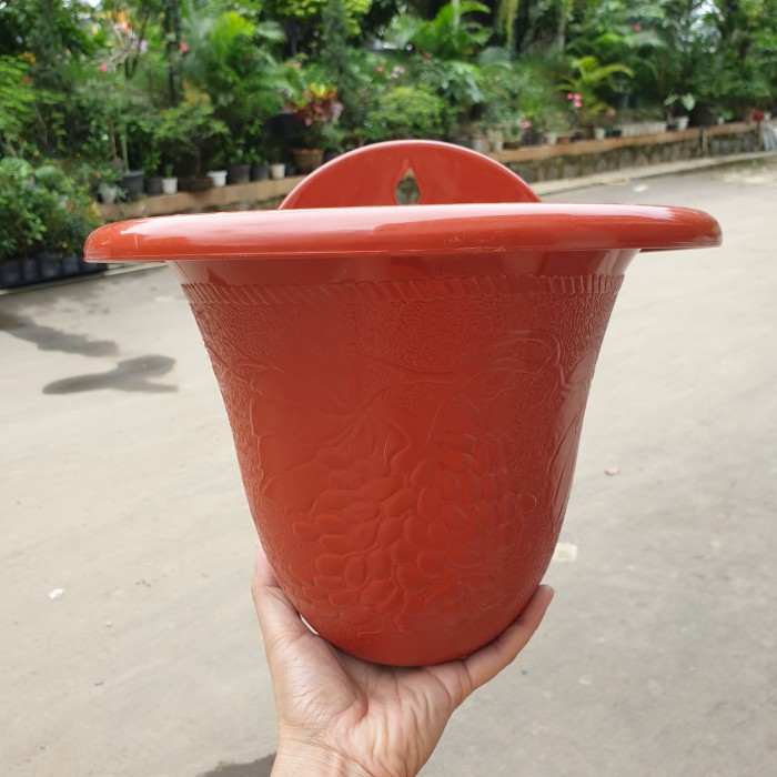 BJP DINDING ANGGUR 01 pot bunga dinding motif anggur besar tebal ori