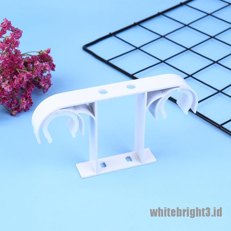 ❤White3 Warna Putih❤ Bracket Holder Tiang Tirai Bahan Aluminum Alloy Untuk Plafon