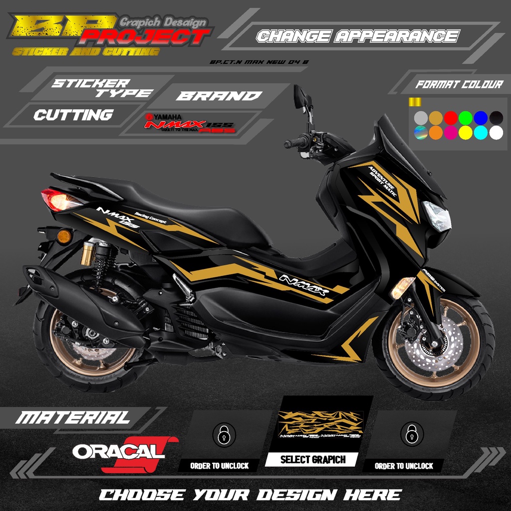 STICKER CUTTING BODY MOTOR N MAX NEW 2020 setiker polet yamaha N MAX 155 new 2020. CODE BP.04 B
