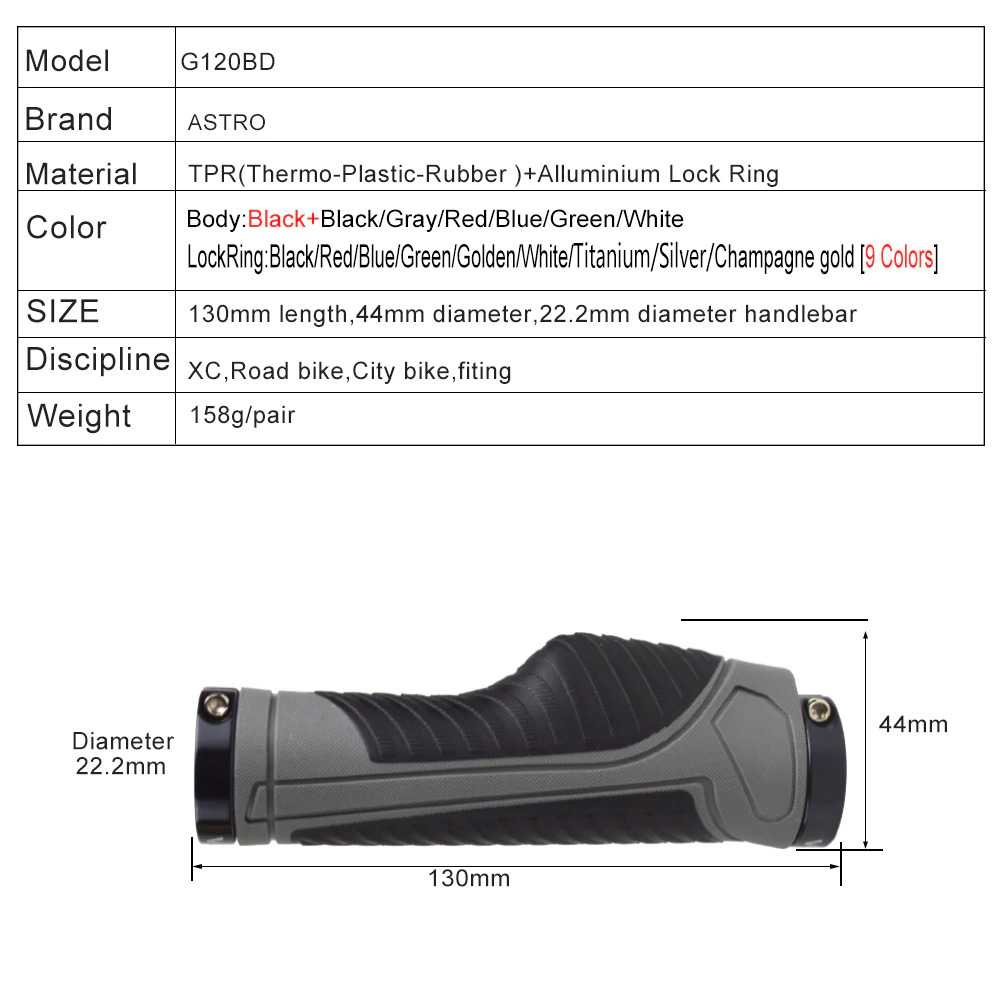 ASTROBIKE Grip Gagang Sepeda Ergonomic Handlebar Rubber - G120