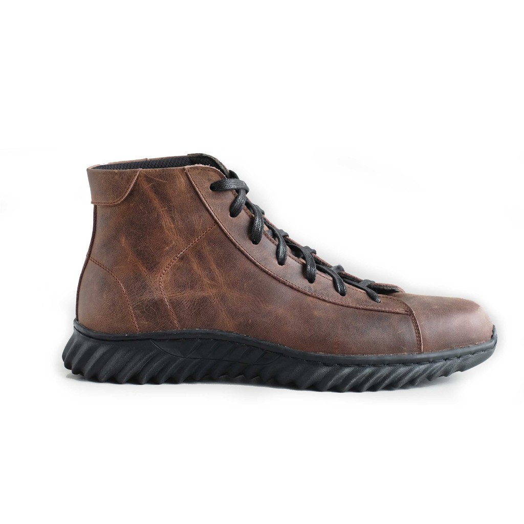 Sepatu Boot Kulit Pria - ARTO CH BROWN