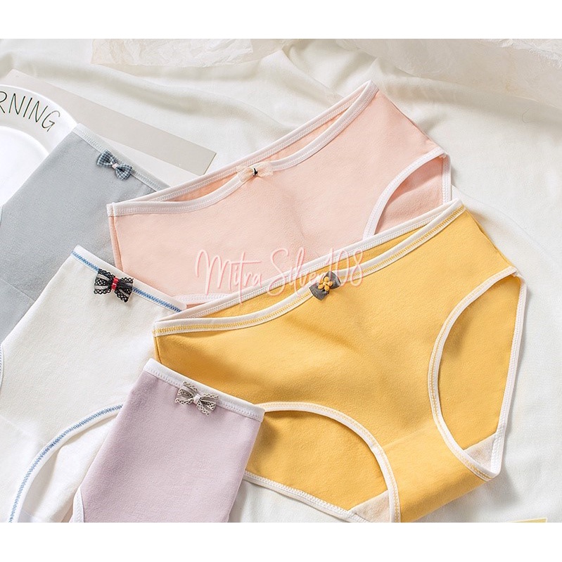 [MS108] CDD 04 - Celana Dalam Wanita Bermotif Pita | Pakaian Dalam Perempuan Import Murah / Uk Fit L