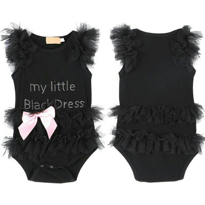 CUCI GUDANG JUMPER JUMPSUIT ROMPER BAJU TUTU ANAK BAYI BABY PEREMPUAN HITAM PINK P MURAH KEKINIAN